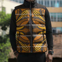 Old Gold Khotso Mojalefa Poone Sleeveless Puffer Jacket Basotho Khotso Blanket Inspired