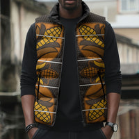 Old Gold Khotso Mojalefa Poone Sleeveless Puffer Jacket Basotho Khotso Blanket Inspired
