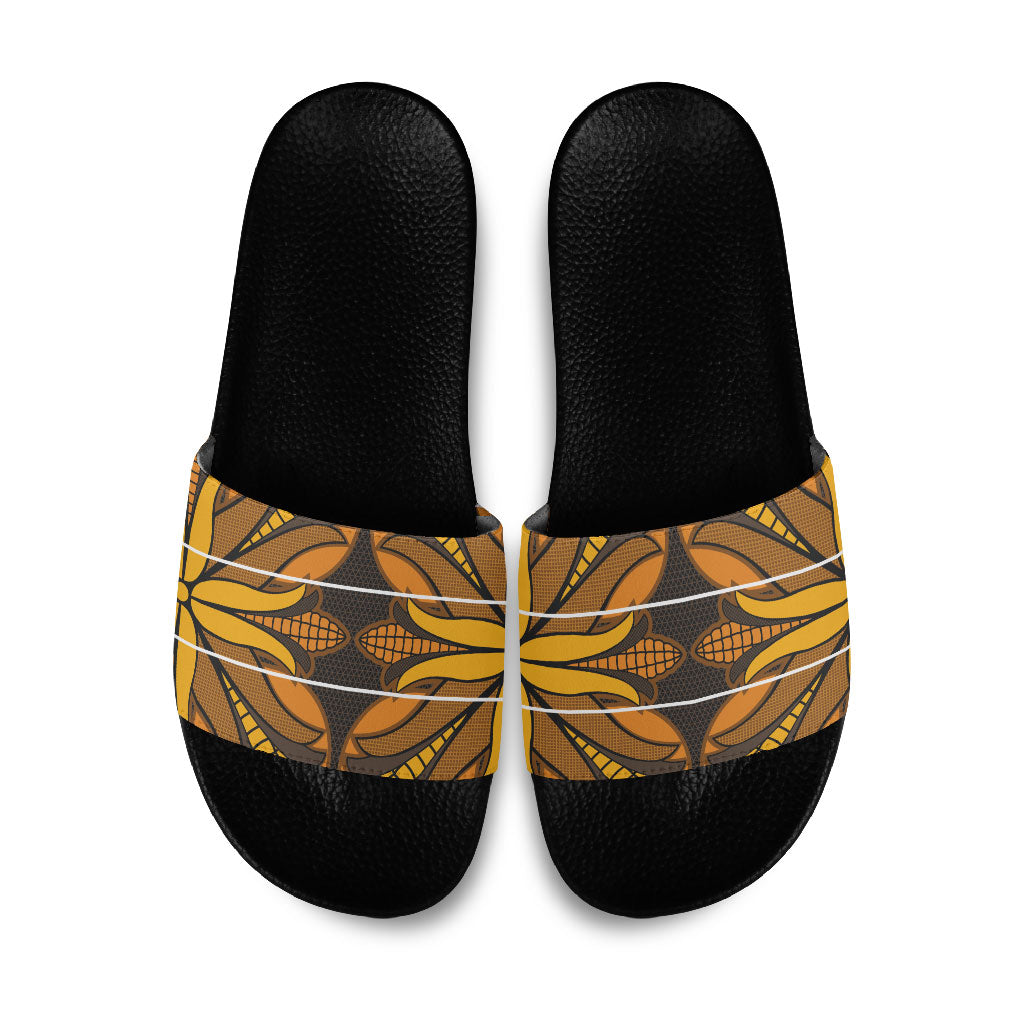 Old Gold Khotso Mojalefa Poone Slide Sandals Basotho Khotso Blanket Inspired