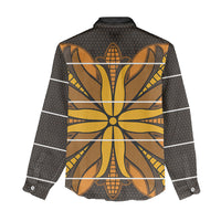 Old Gold Khotso Mojalefa Poone Women Casual Shirt Basotho Khotso Blanket Inspired