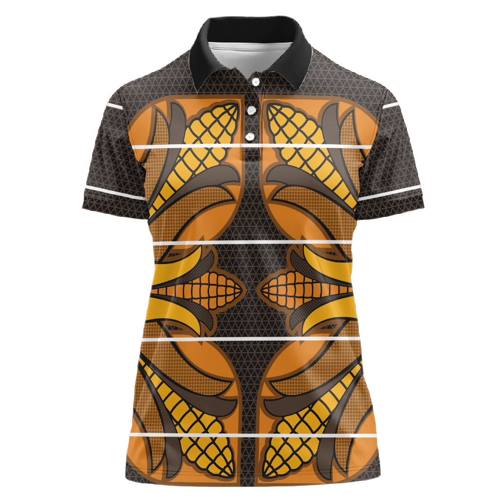 Old Gold Khotso Mojalefa Poone Women Polo Shirt Basotho Khotso Blanket Inspired