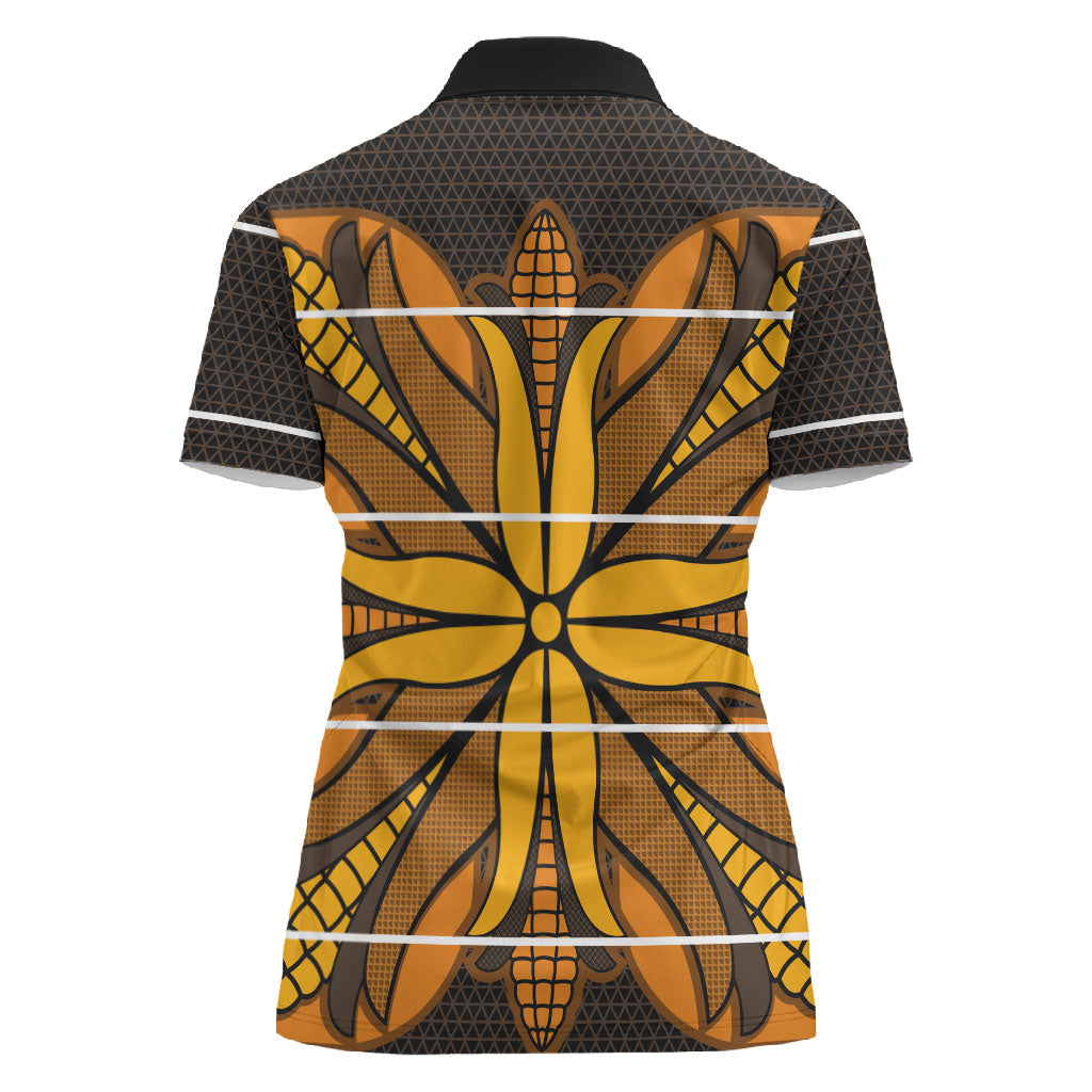 Old Gold Khotso Mojalefa Poone Women Polo Shirt Basotho Khotso Blanket Inspired