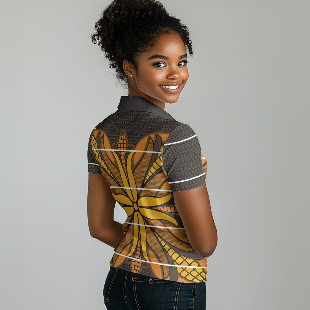Old Gold Khotso Mojalefa Poone Women Polo Shirt Basotho Khotso Blanket Inspired