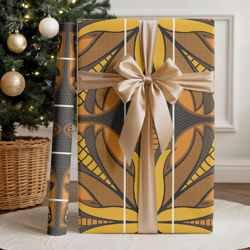 Old Gold Khotso Mojalefa Poone Wrapping Paper Basotho Khotso Blanket Inspired