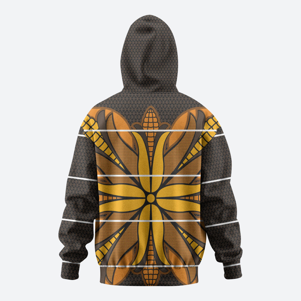 Old Gold Khotso Mojalefa Poone Zip Hoodie Basotho Khotso Blanket Inspired