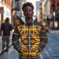 Old Gold Khotso Mojalefa Poone Zip Hoodie Basotho Khotso Blanket Inspired