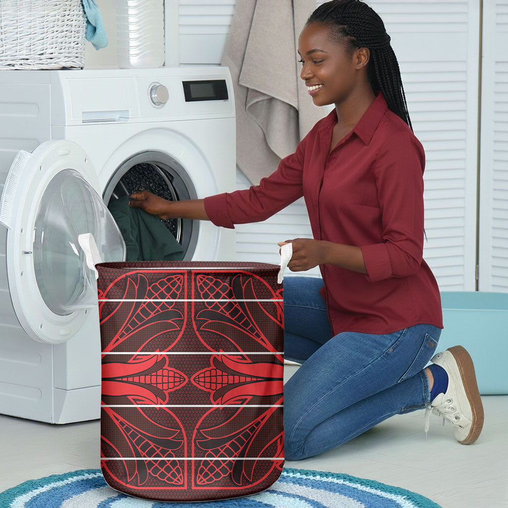 Scarlet Red Khotso Mojalefa Poone Laundry Basket Basotho Khotso Blanket Inspired