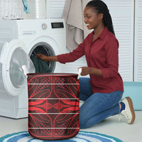 Scarlet Red Khotso Mojalefa Poone Laundry Basket Basotho Khotso Blanket Inspired