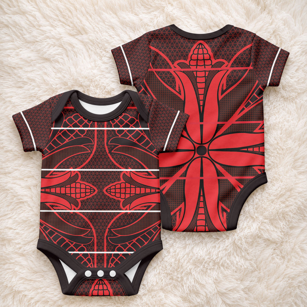 Scarlet Red Khotso Mojalefa Poone Baby Onesie Basotho Khotso Blanket Inspired