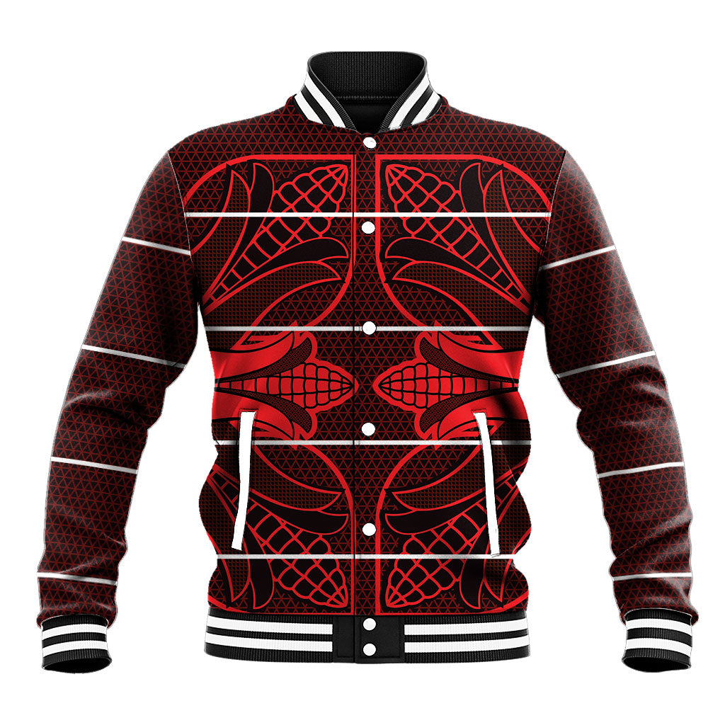 Scarlet Red Khotso Mojalefa Poone Baseball Jacket Basotho Khotso Blanket Inspired