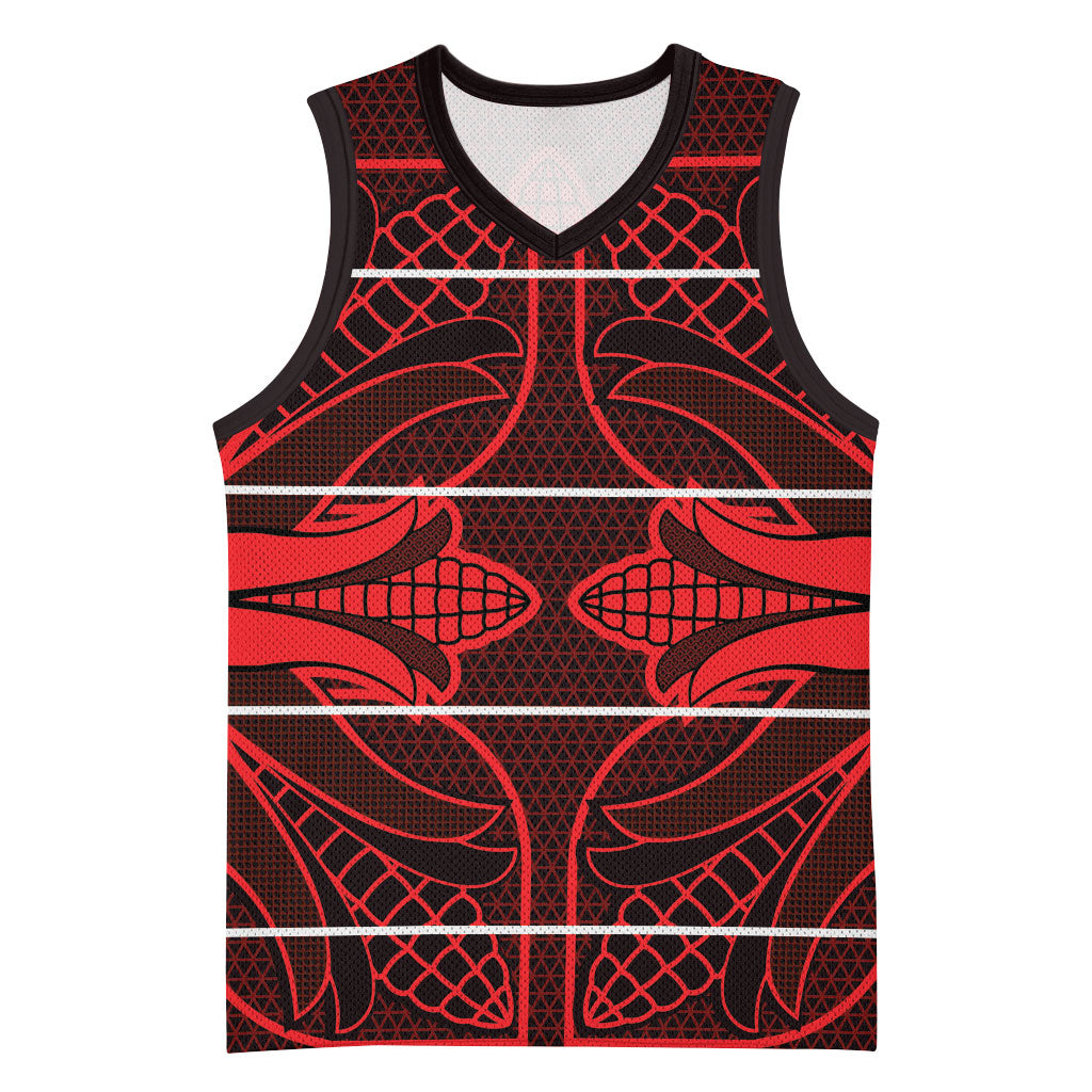 Scarlet Red Khotso Mojalefa Poone Basketball Jersey Basotho Khotso Blanket Inspired