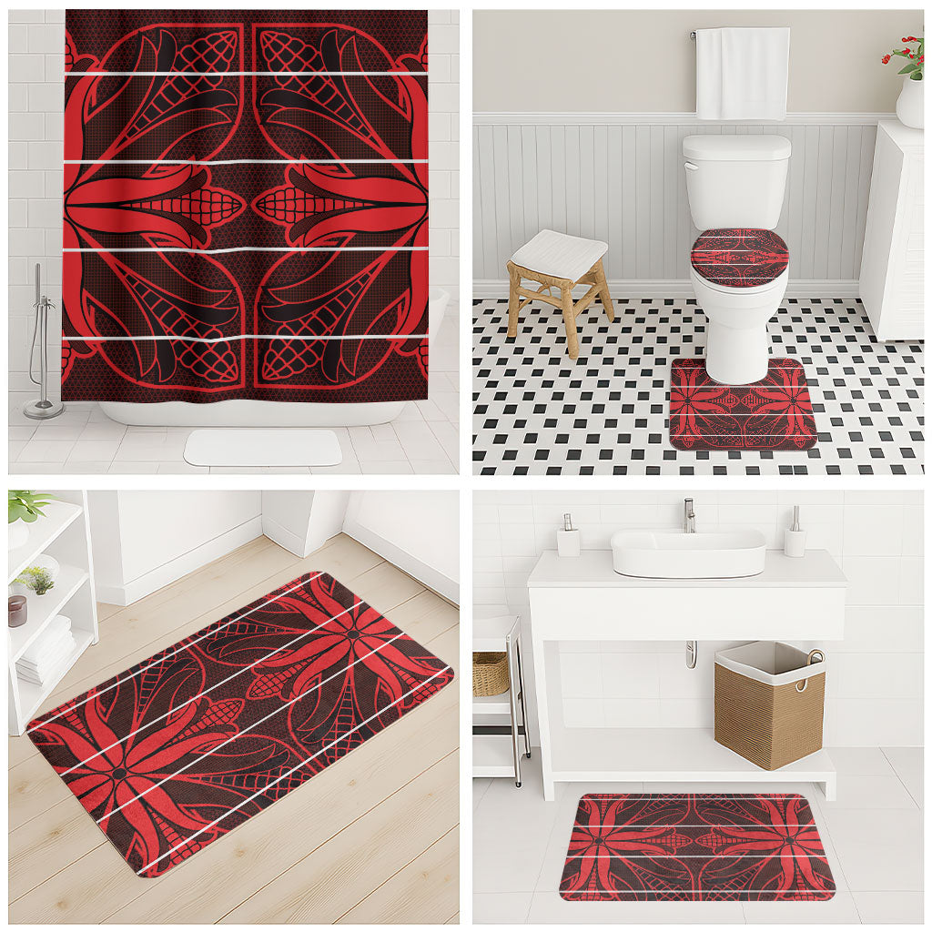 Scarlet Red Khotso Mojalefa Poone Bathroom Set Basotho Khotso Blanket Inspired