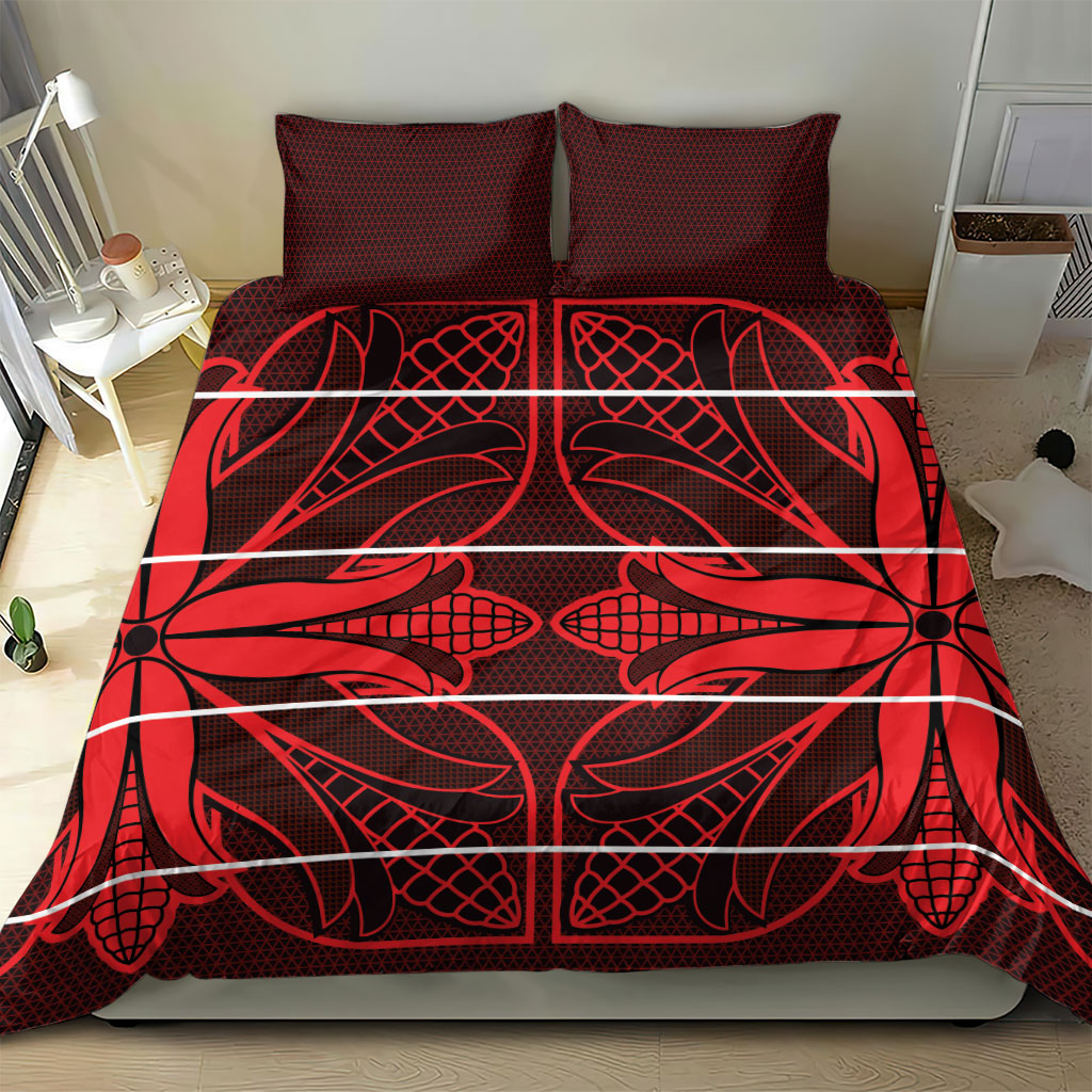 Scarlet Red Khotso Mojalefa Poone Bedding Set Basotho Khotso Blanket Inspired