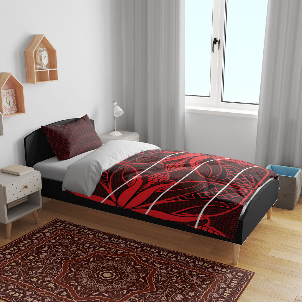 Scarlet Red Khotso Mojalefa Poone Bedding Set Basotho Khotso Blanket Inspired