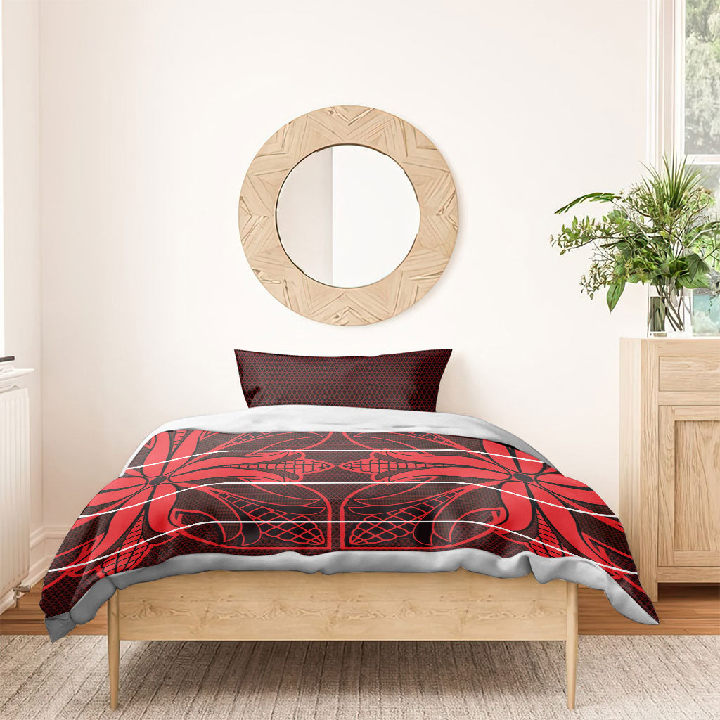 Scarlet Red Khotso Mojalefa Poone Bedding Set Basotho Khotso Blanket Inspired
