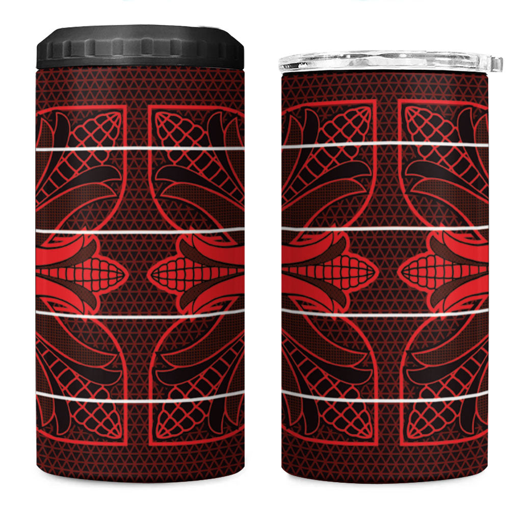 Scarlet Red Khotso Mojalefa Poone 4 in 1 Can Cooler Tumbler Basotho Khotso Blanket Inspired