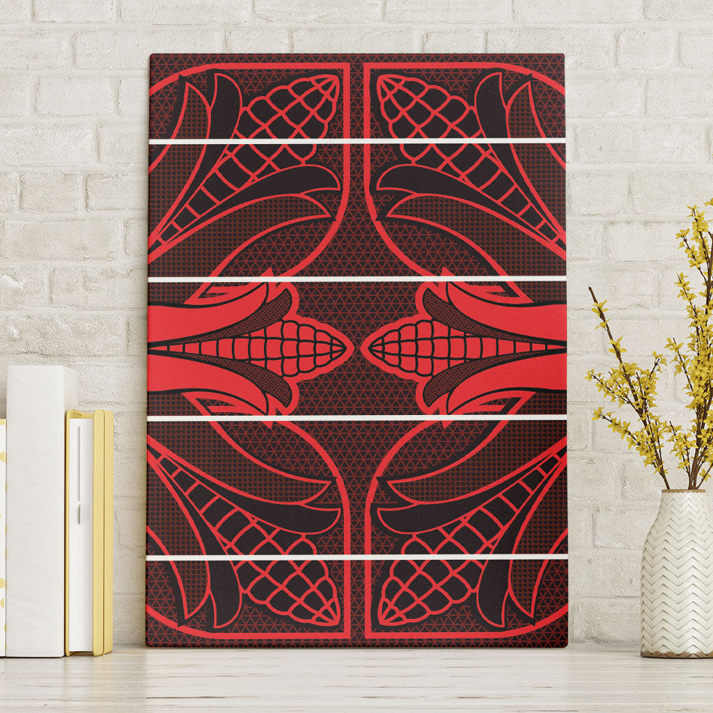 Scarlet Red Khotso Mojalefa Poone Canvas Wall Art Basotho Khotso Blanket Inspired