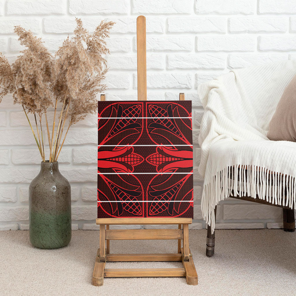 Scarlet Red Khotso Mojalefa Poone Canvas Wall Art Basotho Khotso Blanket Inspired