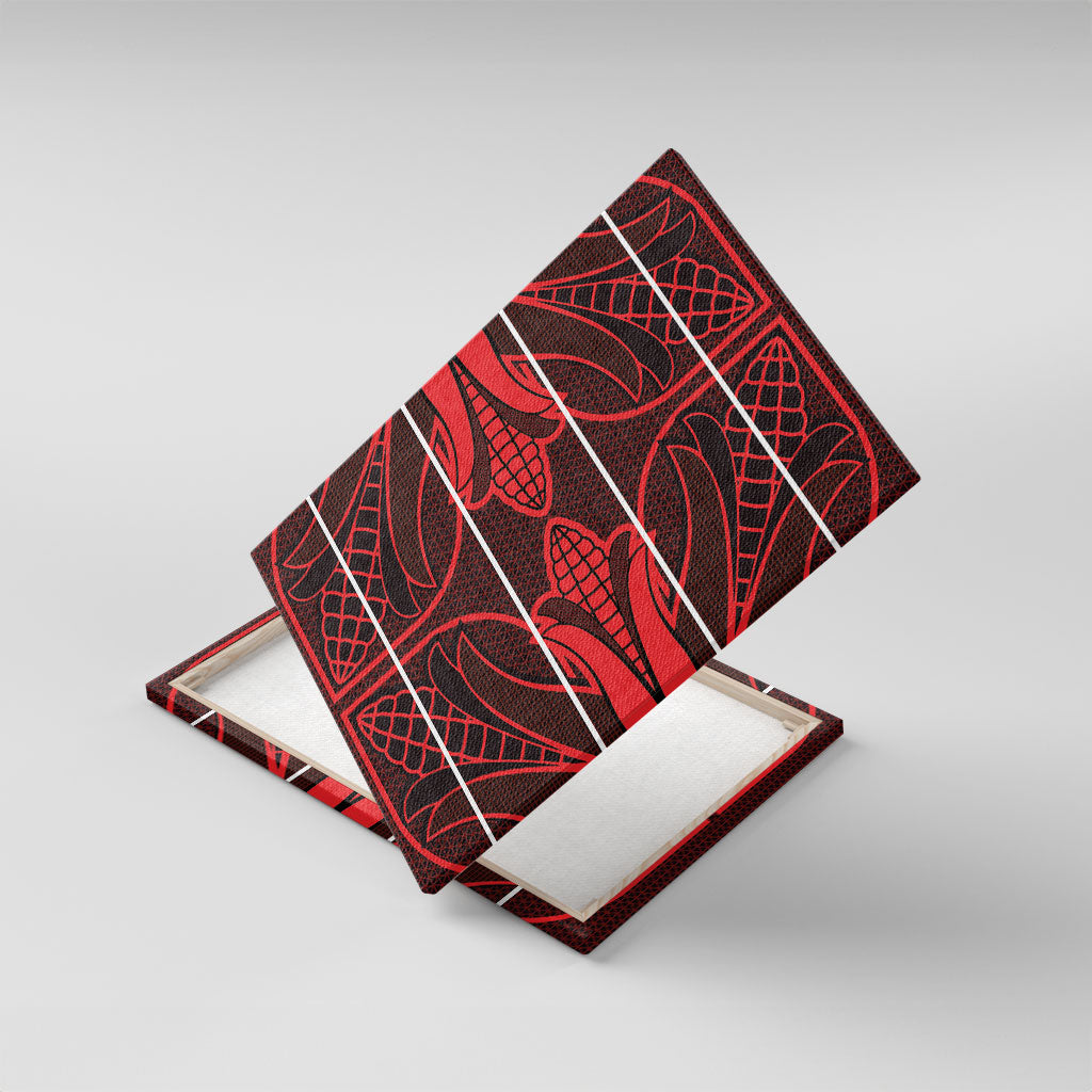 Scarlet Red Khotso Mojalefa Poone Canvas Wall Art Basotho Khotso Blanket Inspired