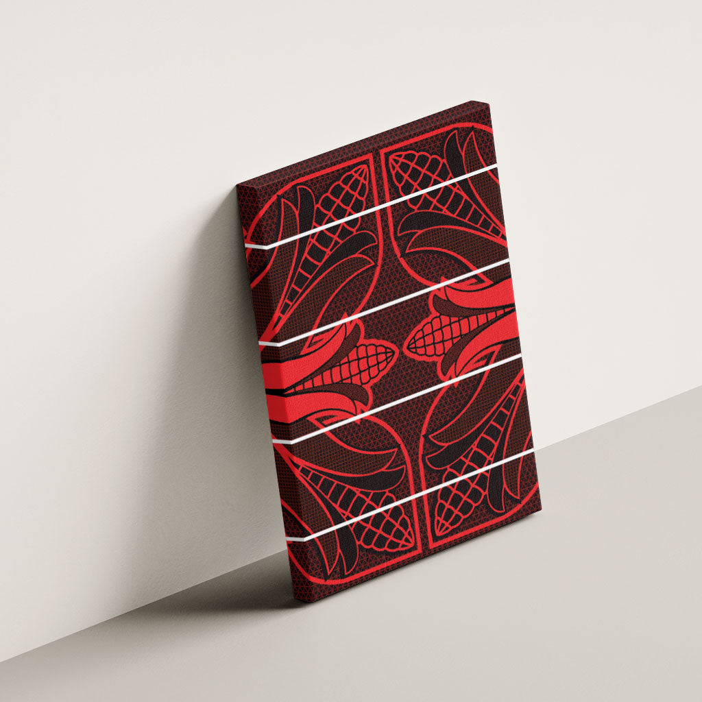 Scarlet Red Khotso Mojalefa Poone Canvas Wall Art Basotho Khotso Blanket Inspired