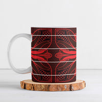 Scarlet Red Khotso Mojalefa Poone Ceramic Mug Basotho Khotso Blanket Inspired