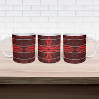 Scarlet Red Khotso Mojalefa Poone Ceramic Mug Basotho Khotso Blanket Inspired