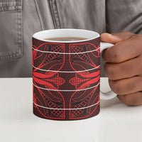 Scarlet Red Khotso Mojalefa Poone Ceramic Mug Basotho Khotso Blanket Inspired