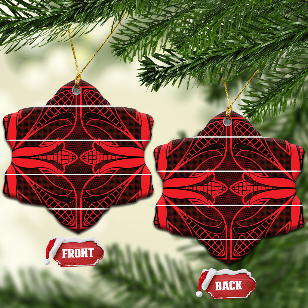Scarlet Red Khotso Mojalefa Poone Ceramic Ornament Basotho Khotso Blanket Inspired