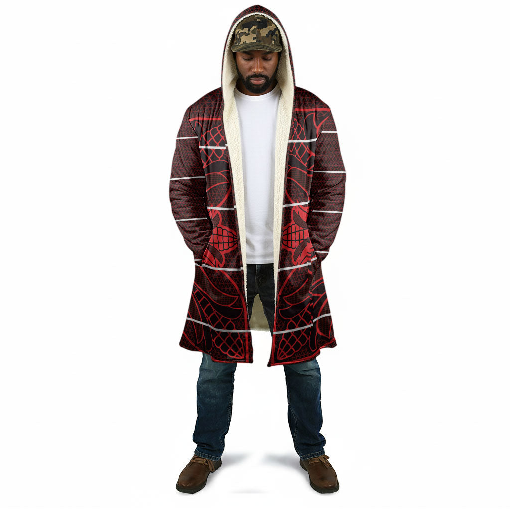 Scarlet Red Khotso Mojalefa Poone Cloak Basotho Khotso Blanket Inspired
