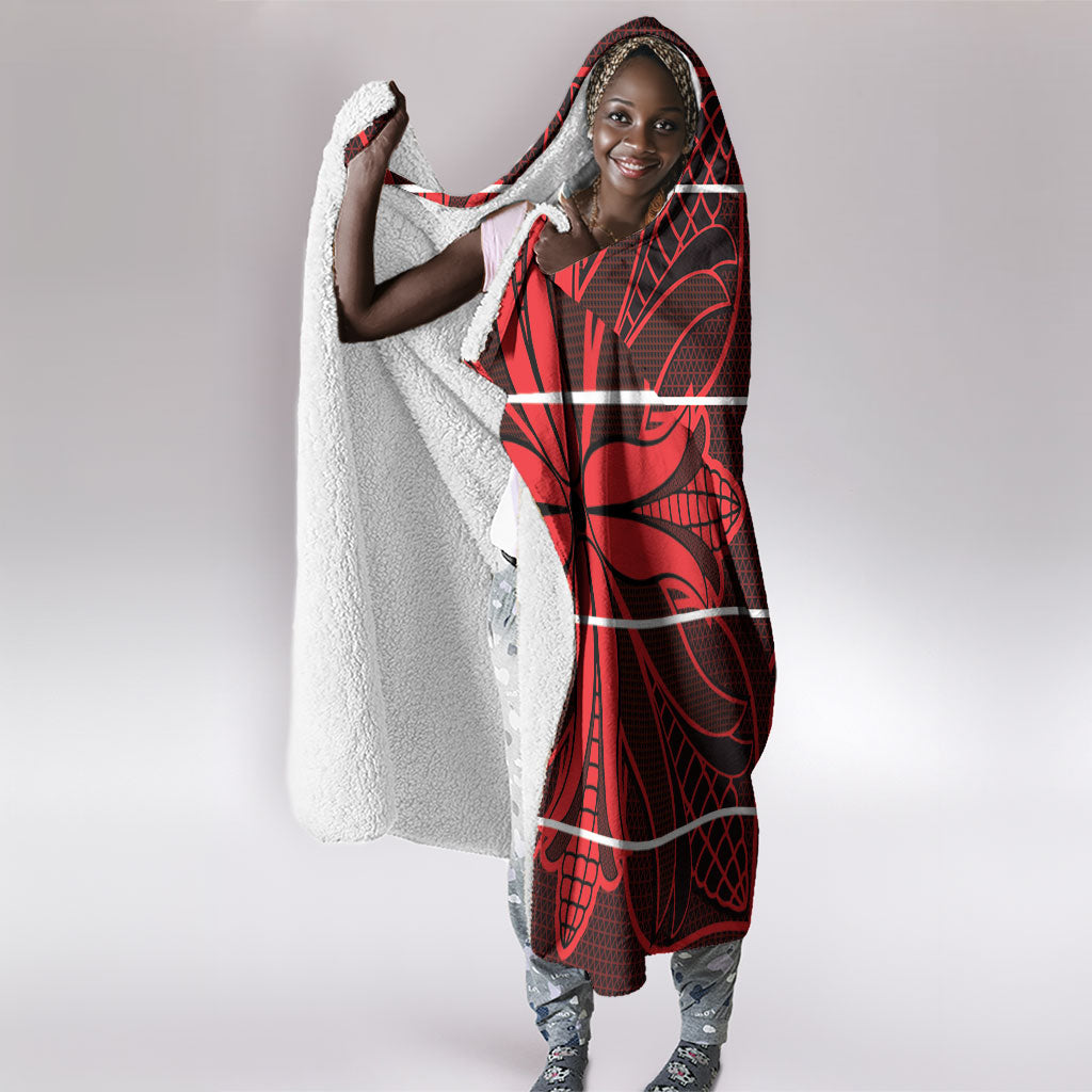 Scarlet Red Khotso Mojalefa Poone Hooded Blanket Basotho Khotso Blanket Inspired