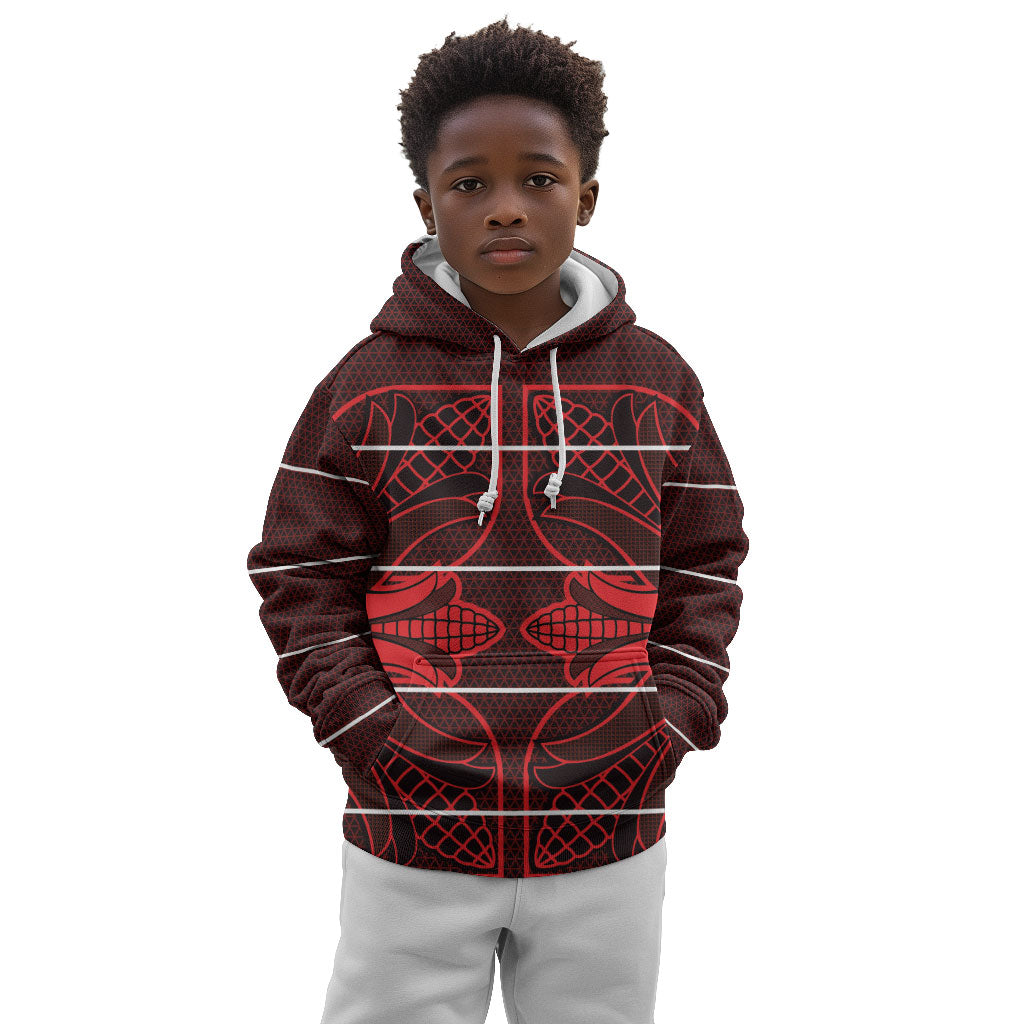 Scarlet Red Khotso Mojalefa Poone Kid Hoodie Basotho Khotso Blanket Inspired