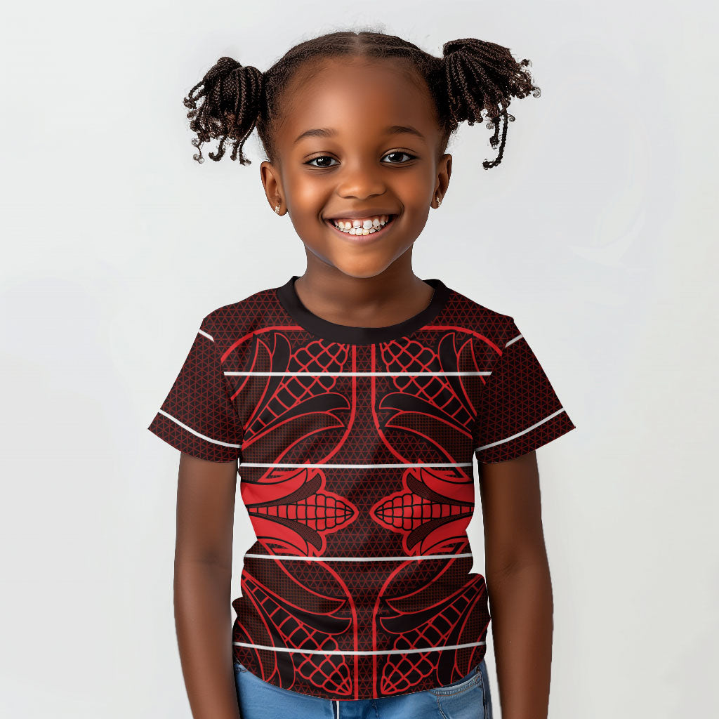 Scarlet Red Khotso Mojalefa Poone Kid T shirt Basotho Khotso Blanket Inspired