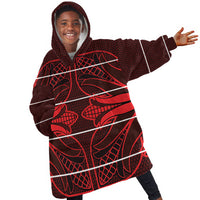 Scarlet Red Khotso Mojalefa Poone Kid Wearable Blanket Hoodie Basotho Khotso Blanket Inspired