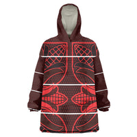 Scarlet Red Khotso Mojalefa Poone Kid Wearable Blanket Hoodie Basotho Khotso Blanket Inspired