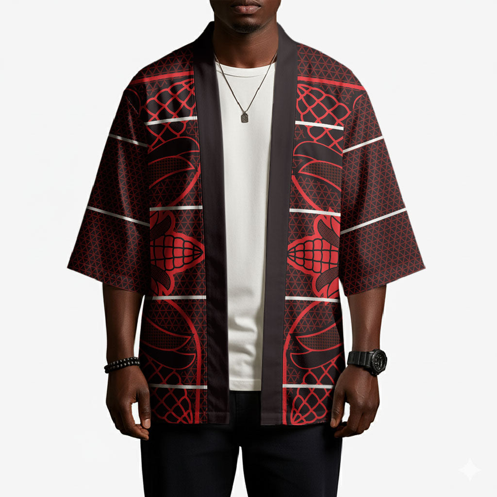 Scarlet Red Khotso Mojalefa Poone Kimono Basotho Khotso Blanket Inspired
