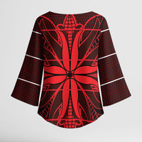 Scarlet Red Khotso Mojalefa Poone Kimono Sleeve Blouse Basotho Khotso Blanket Inspired