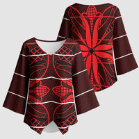 Scarlet Red Khotso Mojalefa Poone Kimono Sleeve Blouse Basotho Khotso Blanket Inspired