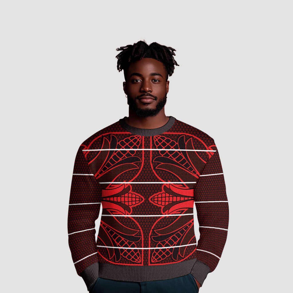 Scarlet Red Khotso Mojalefa Poone Ugly Christmas Sweater Basotho Khotso Blanket Inspired