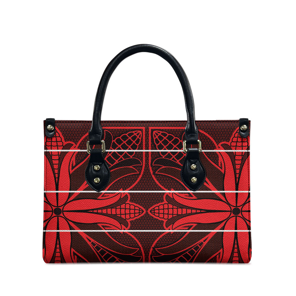 Scarlet Red Khotso Mojalefa Poone Leather Bag Basotho Khotso Blanket Inspired