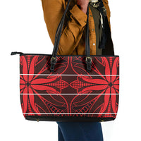 Scarlet Red Khotso Mojalefa Poone Leather Tote Bag Basotho Khotso Blanket Inspired