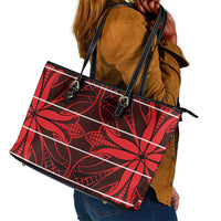 Scarlet Red Khotso Mojalefa Poone Leather Tote Bag Basotho Khotso Blanket Inspired
