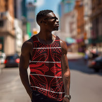 Scarlet Red Khotso Mojalefa Poone Men Tank Top Basotho Khotso Blanket Inspired