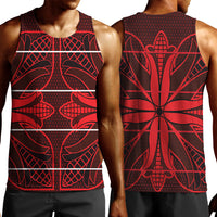 Scarlet Red Khotso Mojalefa Poone Men Tank Top Basotho Khotso Blanket Inspired