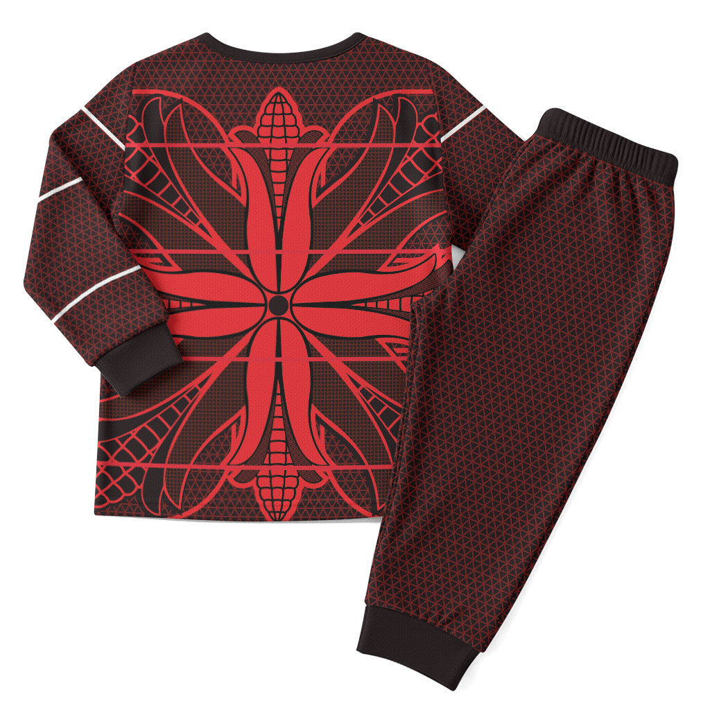 Scarlet Red Khotso Mojalefa Poone Christmas Pajama Set Basotho Khotso Blanket Inspired