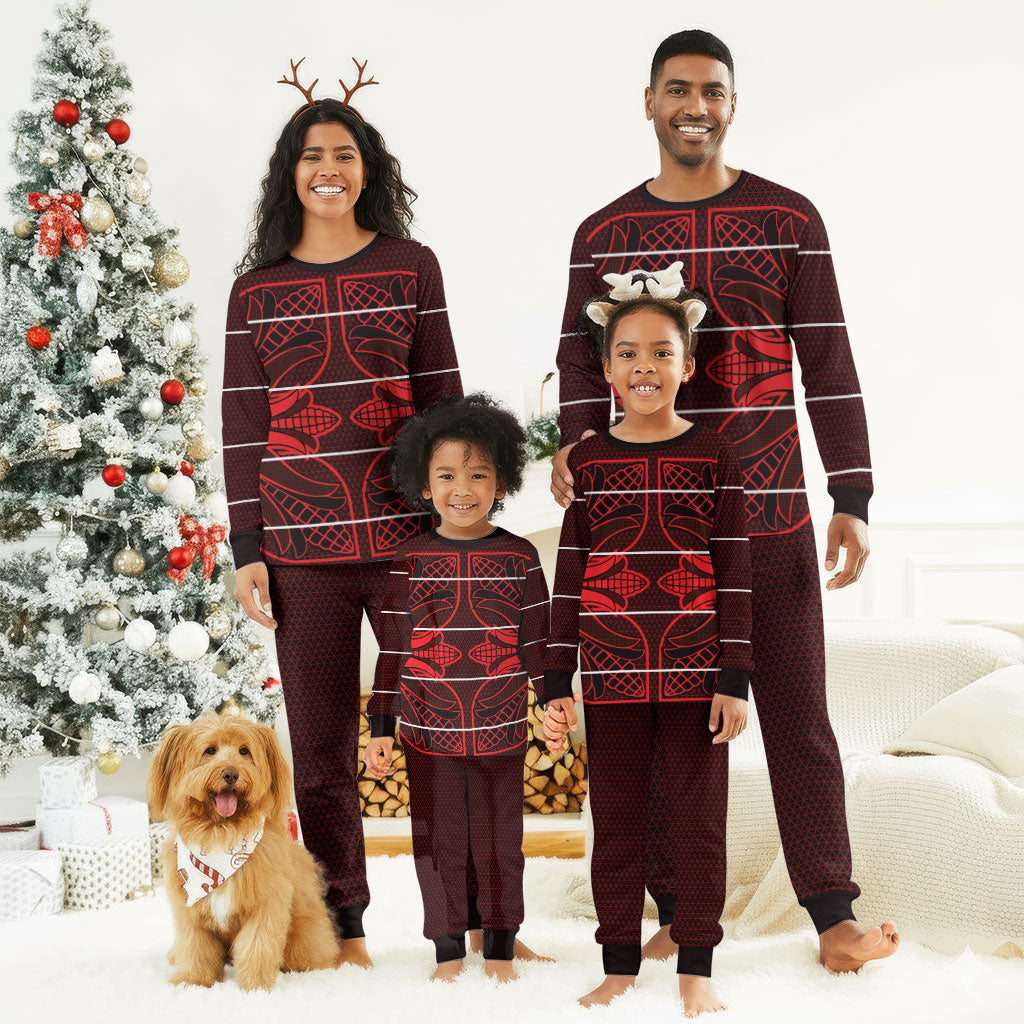 Scarlet Red Khotso Mojalefa Poone Christmas Pajama Set Basotho Khotso Blanket Inspired