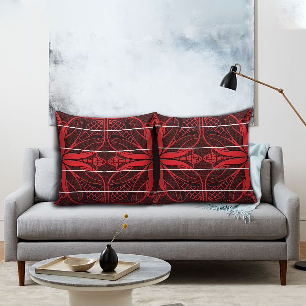 Scarlet Red Khotso Mojalefa Poone Pillow Cover Basotho Khotso Blanket Inspired
