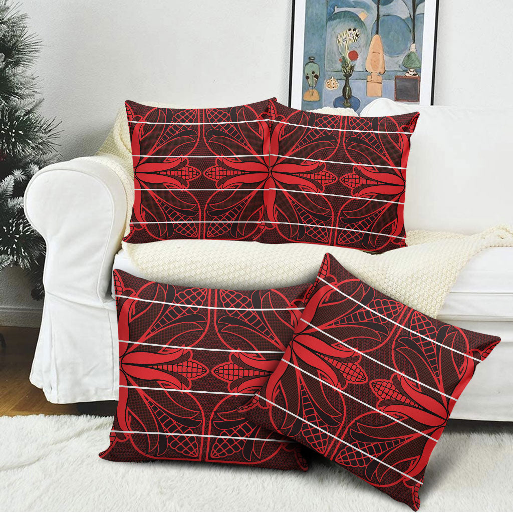 Scarlet Red Khotso Mojalefa Poone Pillow Cover Basotho Khotso Blanket Inspired