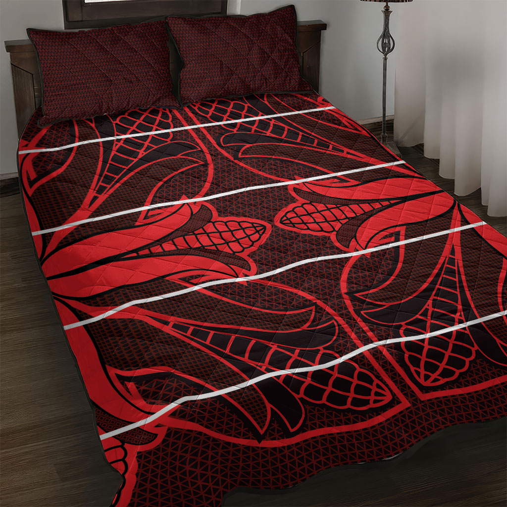 Scarlet Red Khotso Mojalefa Poone Quilt Bed Set Basotho Khotso Blanket Inspired