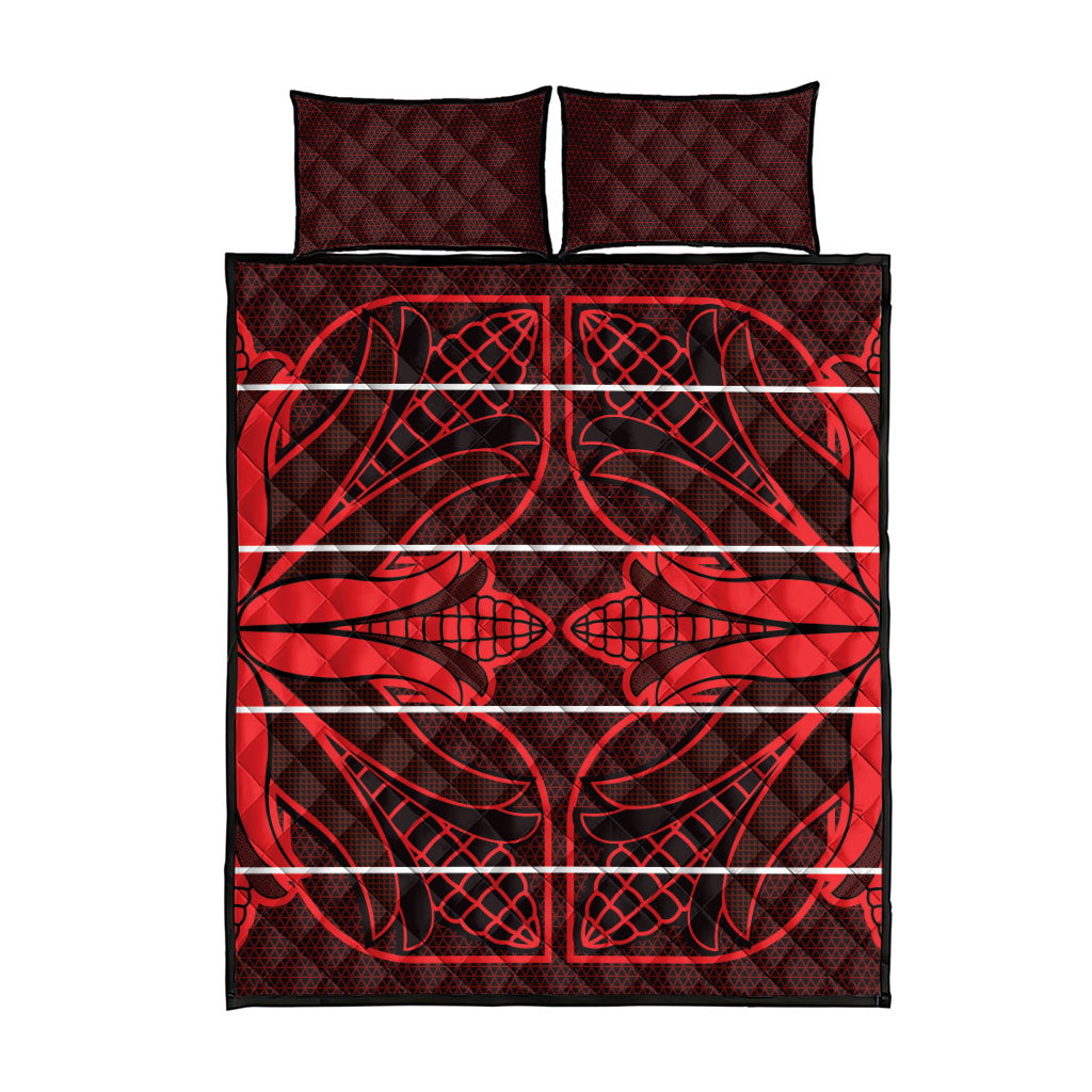Scarlet Red Khotso Mojalefa Poone Quilt Bed Set Basotho Khotso Blanket Inspired