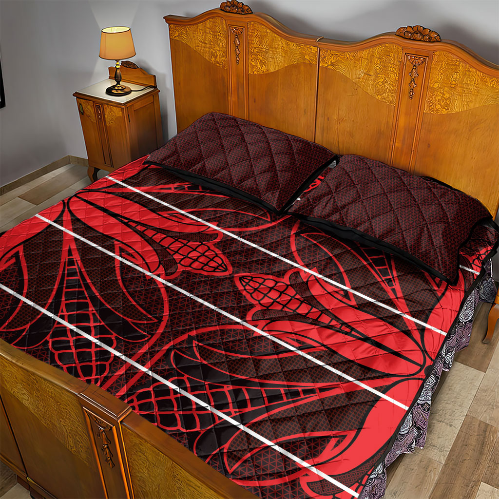Scarlet Red Khotso Mojalefa Poone Quilt Bed Set Basotho Khotso Blanket Inspired